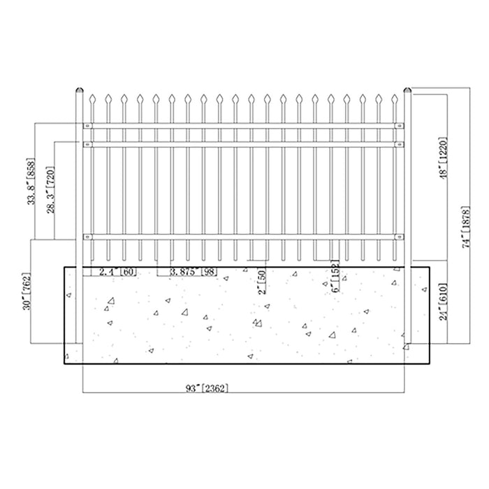 Aleko 4-Panel Steel Fence Kit – ROME Style – 8x4 ft. Each  4FENCEROME8X4-AP