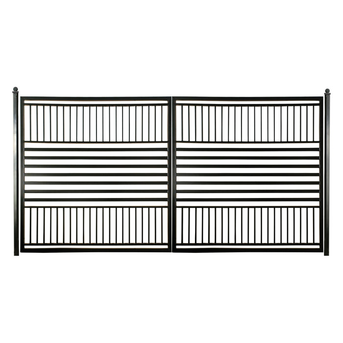 Aleko Steel Dual Swing Driveway Gate - Barcelona Style - 12 x 6 Feet  DG12BARCD-AP