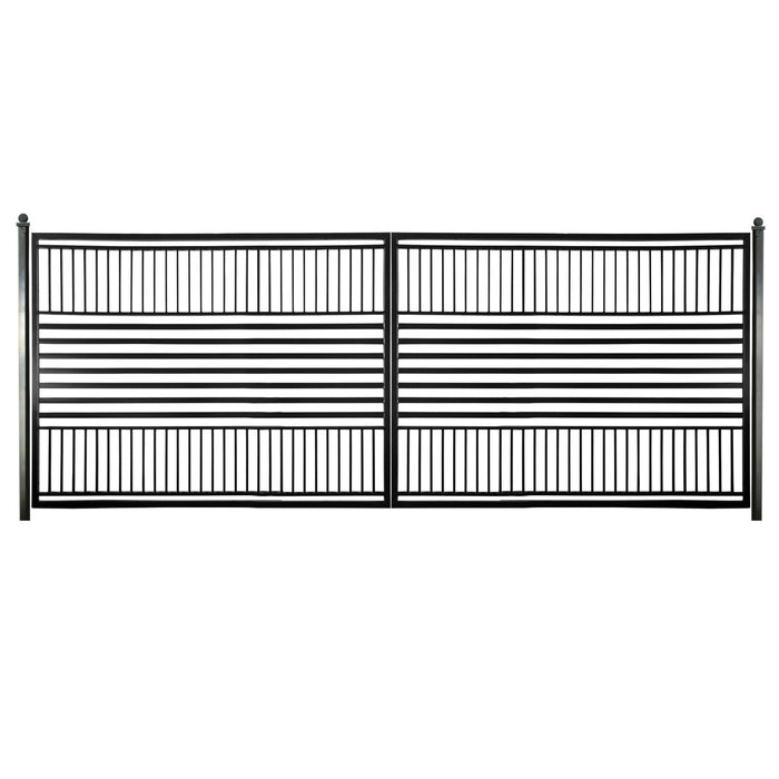 Aleko Steel Dual Swing Driveway Gate - Barcelona Style - 18 x 6 Feet   DG18BARCD-AP