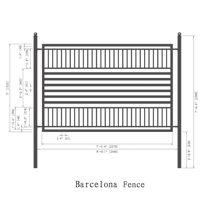 Aleko 2-Panel Fence Kit – BARCELONA Style – 8x5 ft.  2FENCEBARC-AP
