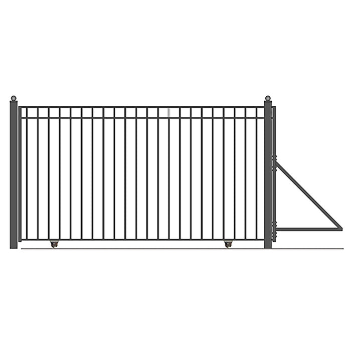 Aleko Steel Sliding Driveway Gate - 12 ft with Pedestrian Gate - 5 ft - MADRID Style     DG12MADSSLPED-AP