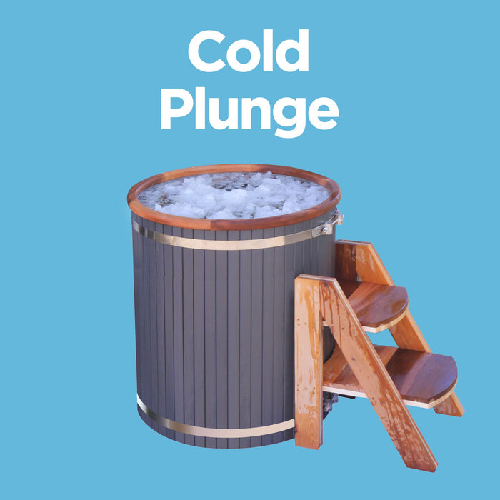 Aleko Outdoor Wooden Ice Bath Cold Plunge Tub | 118 Gallon Water Capacity | 33.5” x 31.5”    sku RBCHTUB-AP