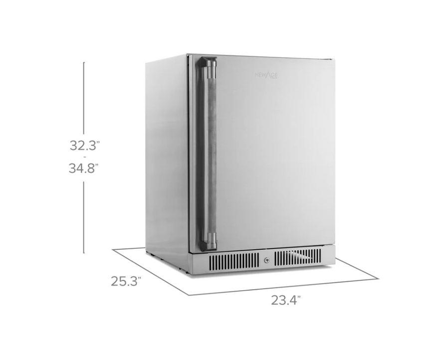 NewAge Products 24 in. Under-Counter Fridge with Stainless Steel Door 93003