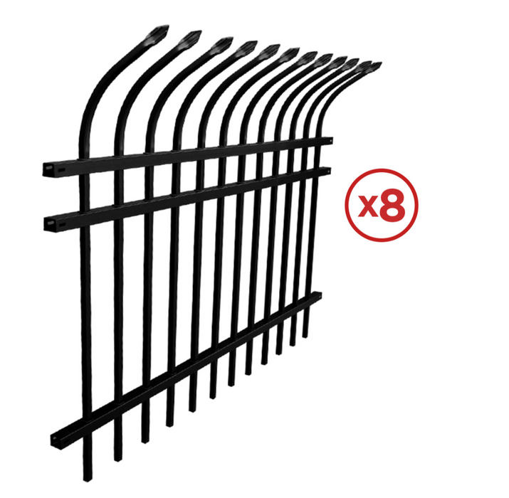 Aleko Commercial Grade 8-Panel Steel Fence Kit – Athens – 8x6 ft. Each