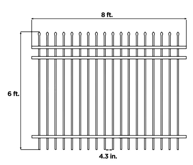 Aleko Commercial Grade 8-Panel Steel Fence Kit – Brussels – 8x6 ft. Each