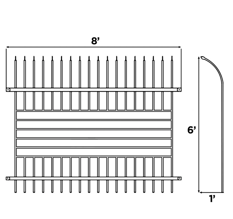 Aleko Commercial Grade 8-Panel Steel Fence Kit – Berlin – 8x6 ft. Each