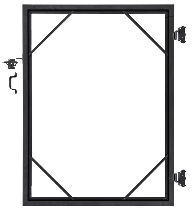 EuroFence Adjustable Black Gate Frame Kit for Openings Up to 6-ft H x 5-ft W