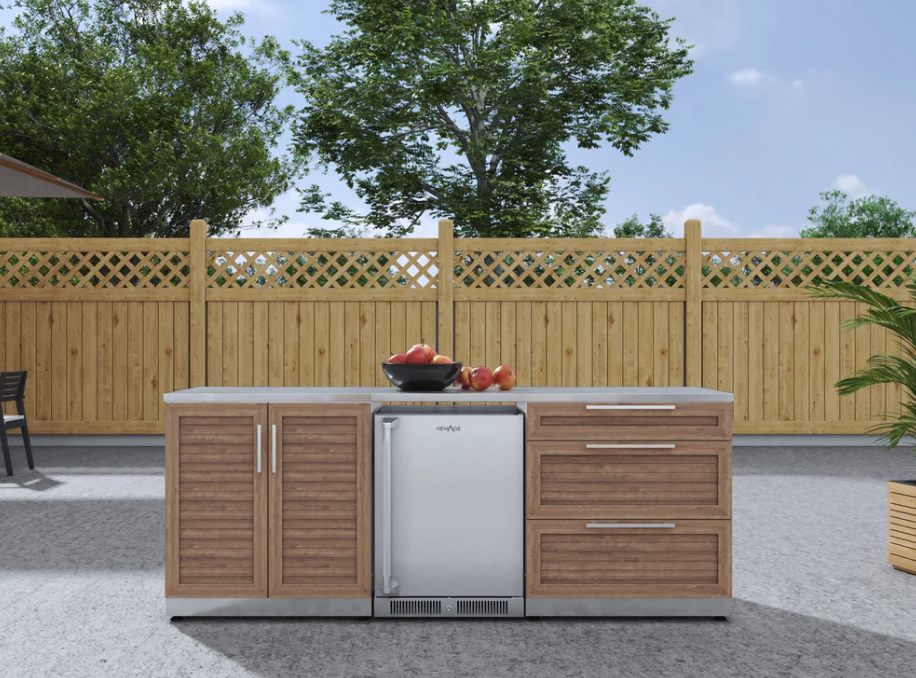 NewAge Outdoor Kitchen Appliance Stainless Steel Undercounter Refrigerator with Stainless Steel Door 93003