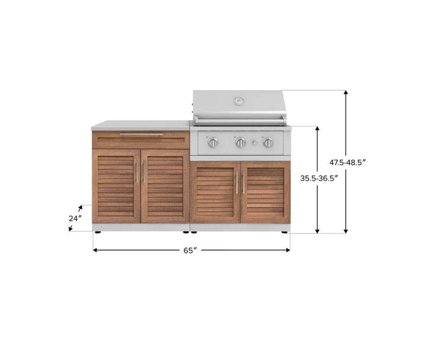 NewAge Outdoor BBQ Island Outdoor Grill Kitchen 2 Piece Modular Outdoor Kitchen Cabinets 67604