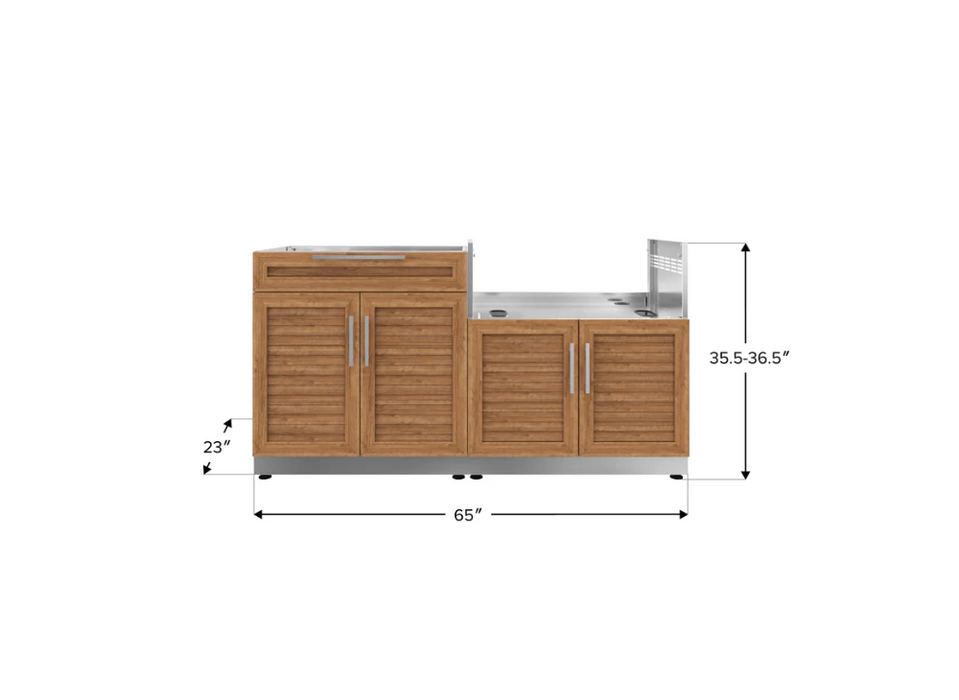 NewAge Outdoor Kitchen Cabinets Outdoor Grill Station BBQ Island 2 Piece Stainless Steel Outdoor Kitchen Island 67604