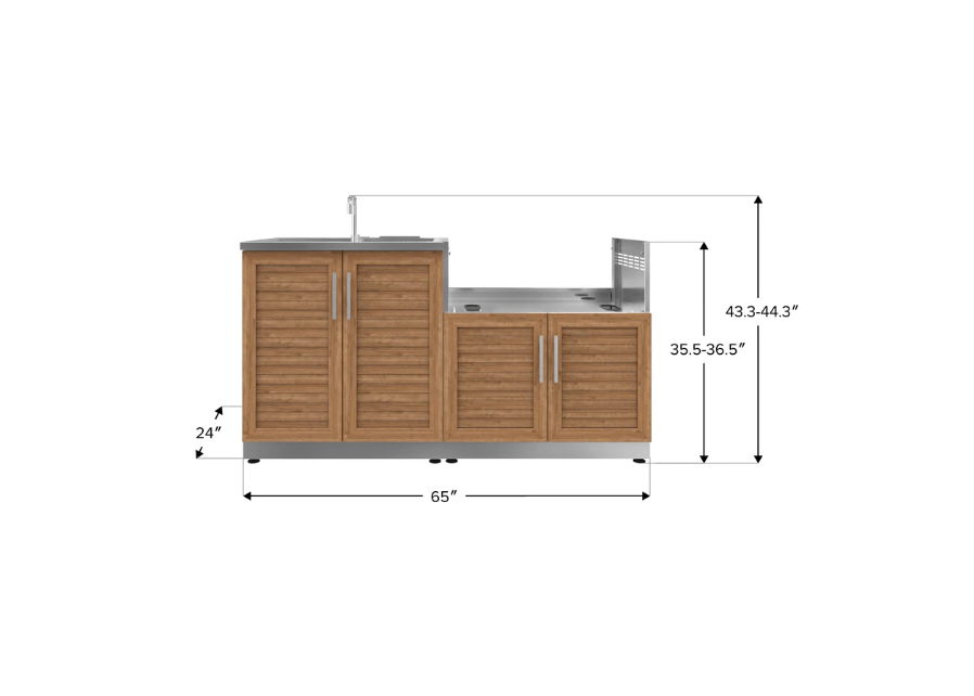 NewAge Outdoor Kitchen Cabinets Stainless Steel Outdoor Kitchen with Sink, Outdoor Grill Station BBQ Island 2 Piece Outdoor Kitchen Island 67610