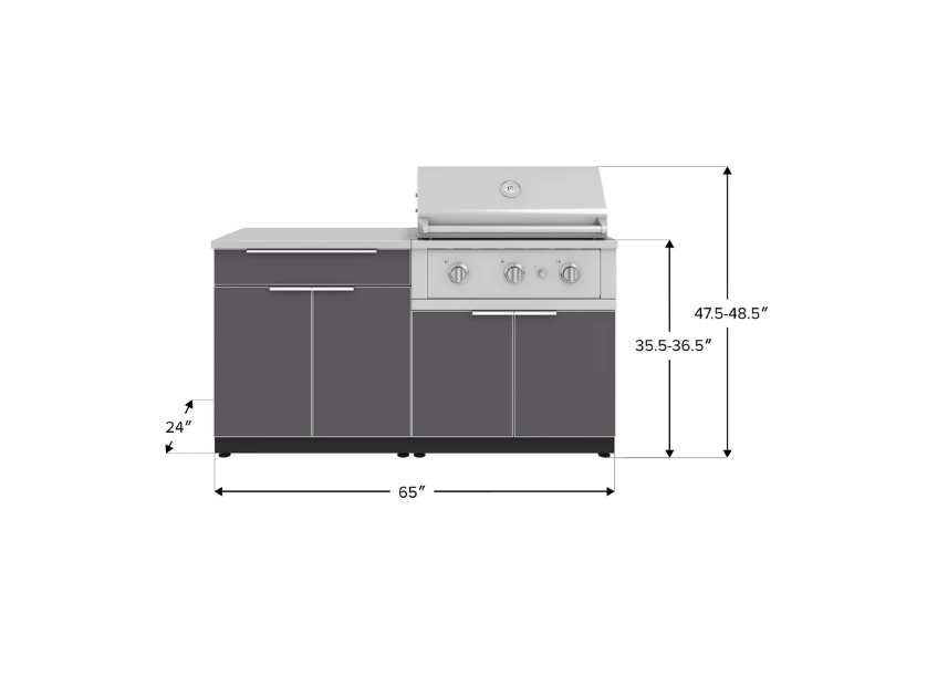 NewAge Outdoor Kitchen Cabinets Aluminum Outdoor Grill Station BBQ Island 2 Piece Outdoor Kitchen Island 67592