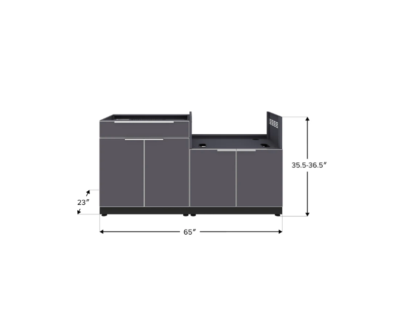 NewAge Outdoor Kitchen Cabinets Aluminum Outdoor Grill Station BBQ Island 2 Piece Outdoor Kitchen Island 67592