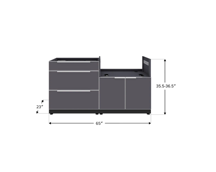 NewAge Outdoor BBQ Island Grill Island 2 Piece Modular Outdoor Kitchen Cabinets 67589