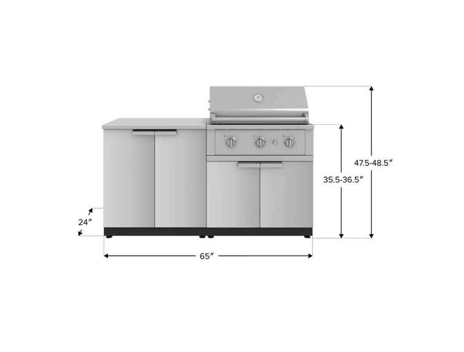 NewAge Outdoor BBQ Island Outdoor Grill Kitchen 2 Piece Modular Outdoor Kitchen Cabinets 67607