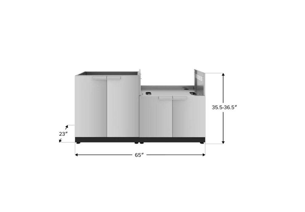 NewAge Outdoor BBQ Island Outdoor Grill Kitchen 2 Piece Modular Outdoor Kitchen Cabinets 67607