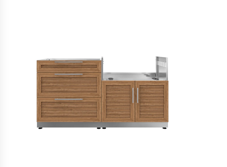 NewAge Outdoor BBQ Island Grill Island 2 Piece Modular Outdoor Kitchen Cabinets 67601