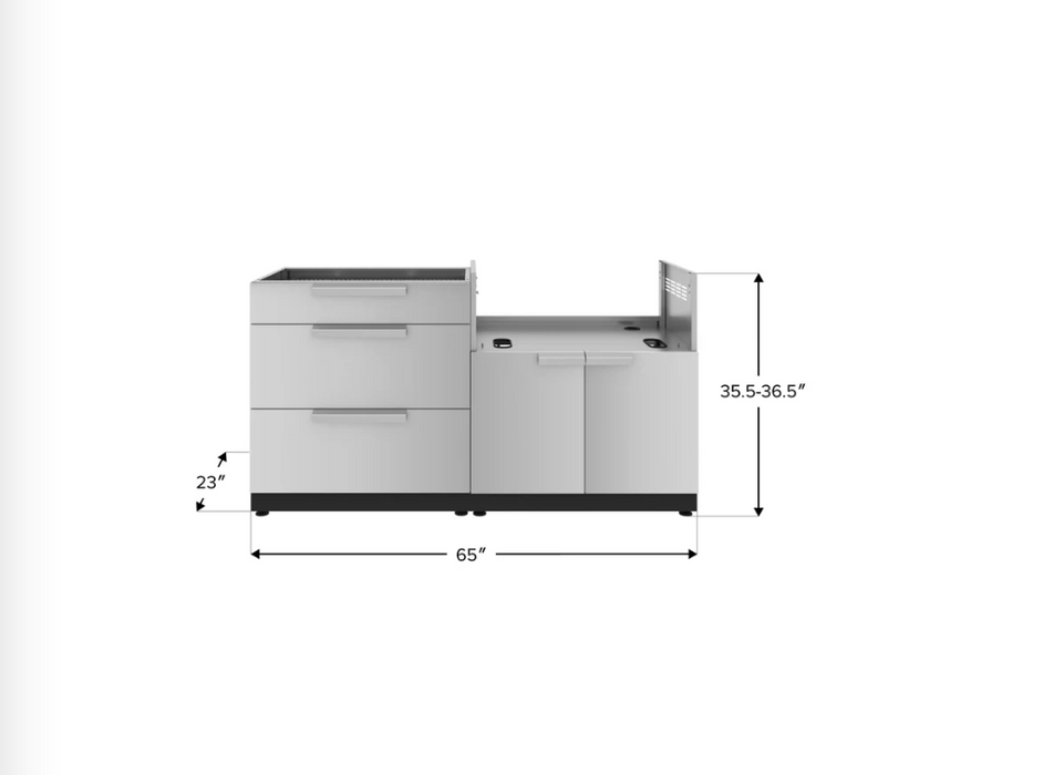 NewAge Outdoor BBQ Island Grill Island 2 Piece Modular Outdoor Kitchen Cabinets 67601