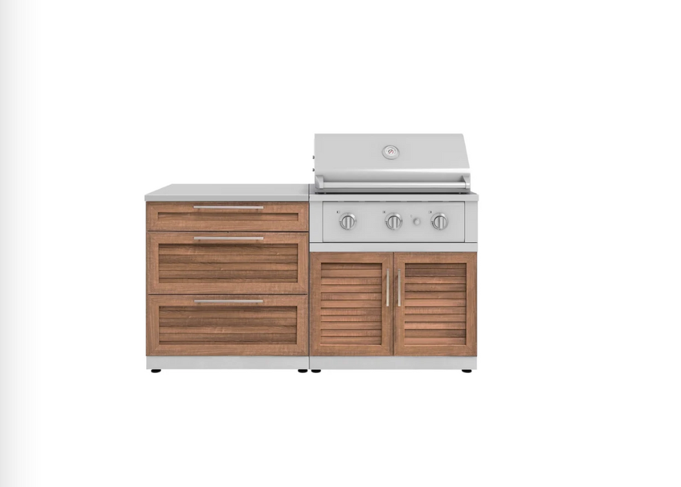 NewAge Outdoor BBQ Island Grill Island 2 Piece Modular Outdoor Kitchen Cabinets 67601