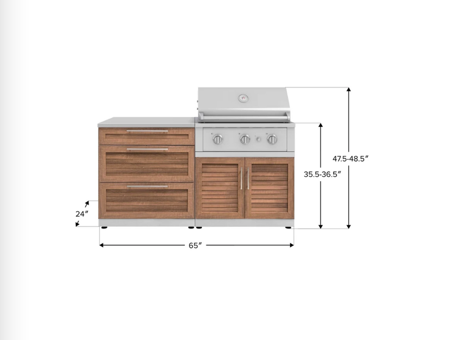 NewAge Outdoor BBQ Island Grill Island 2 Piece Modular Outdoor Kitchen Cabinets 67601