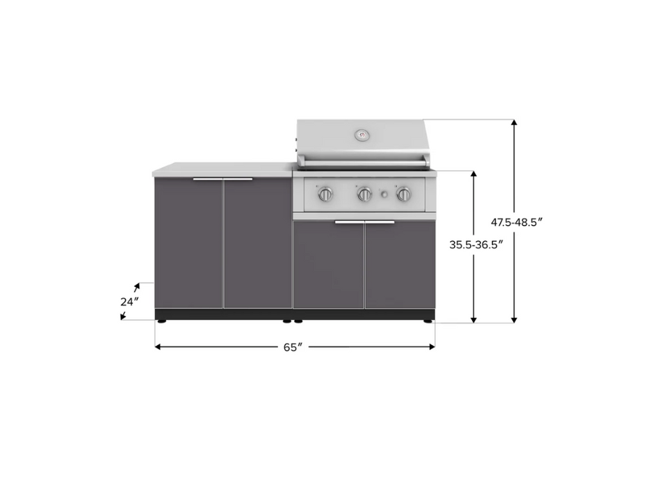 NewAge Outdoor BBQ Island Outdoor Grill Kitchen 2 Piece Modular Outdoor Kitchen Cabinets 67595