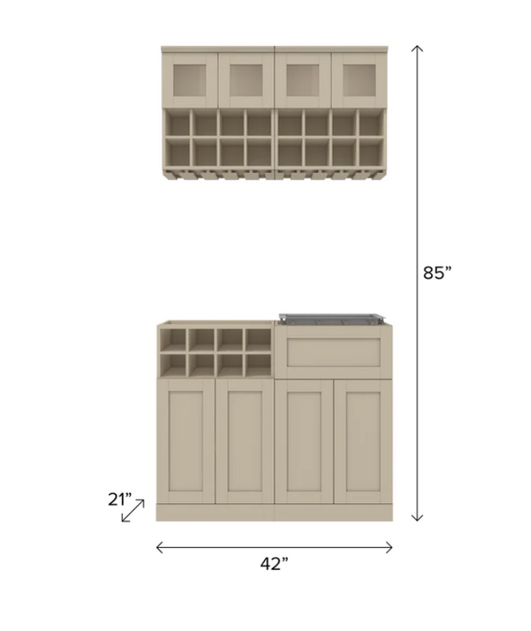NewAge Home Bar 5 Piece Cabinet Set 21 in. 64768