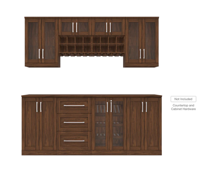 NewAge Home Bar 8 Piece Cabinet Set 21 in. 63770