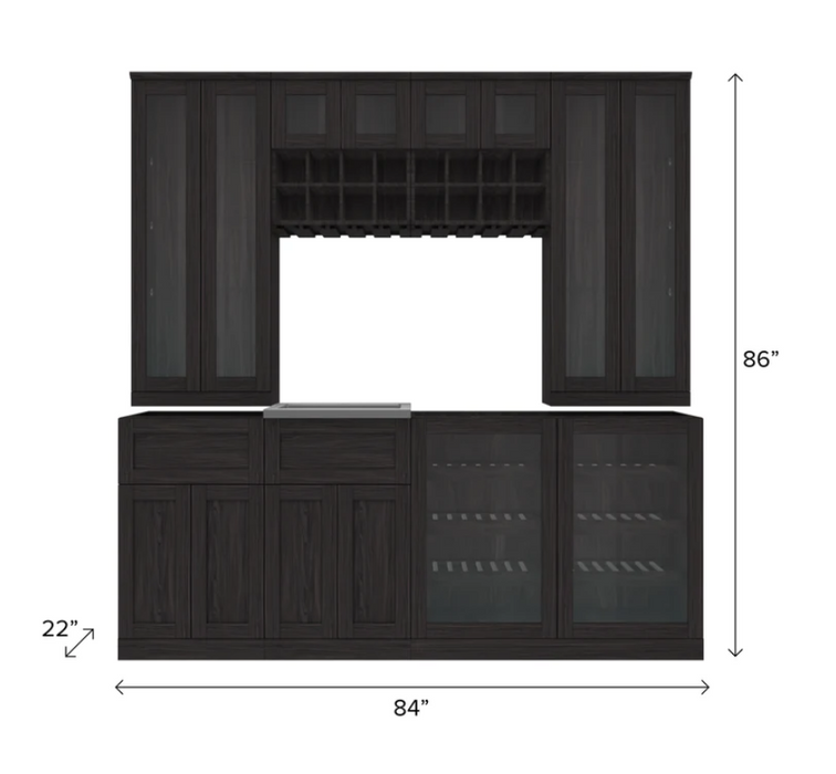 NewAge Home Bar 8 Piece Cabinet Set 21 in. 62932