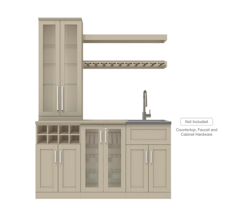 NewAge Home Bar 7 Piece Cabinet Set 21 in. 63516