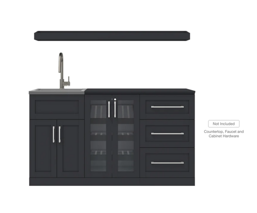 NewAge Home Bar 5 Piece Cabinet Set 21 in. 63501