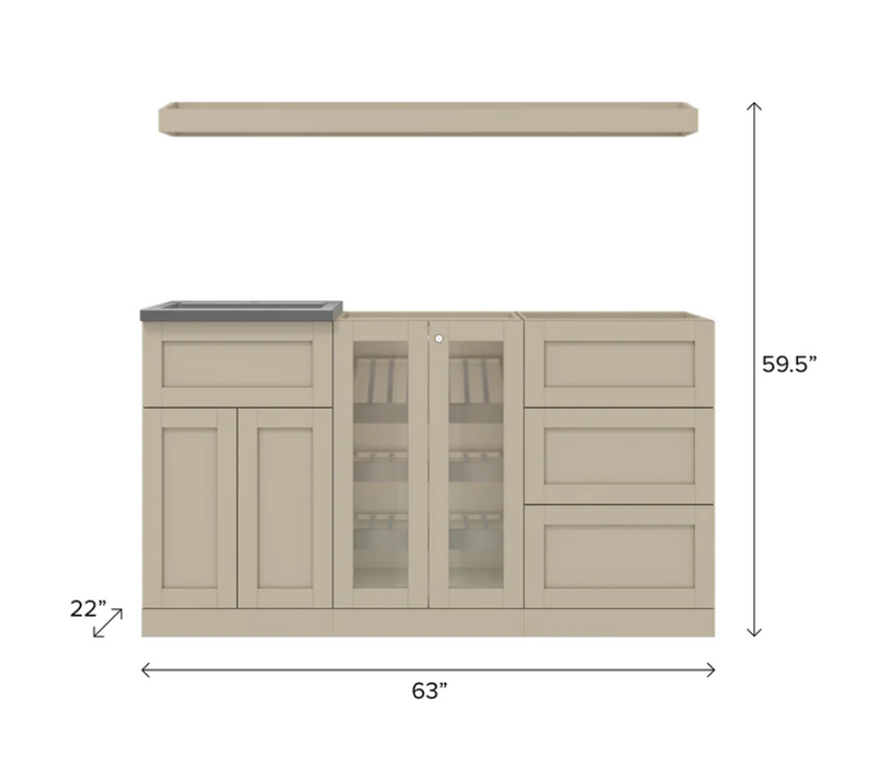 NewAge Home Bar 5 Piece Cabinet Set 21 in. 63501