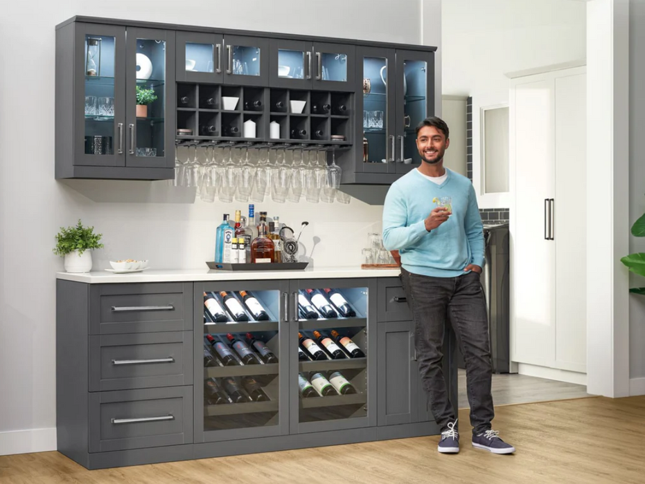 NewAge Home Bar 5 Piece Cabinet Set with Bottle Cabinet and Shelves - 21 in. 64834