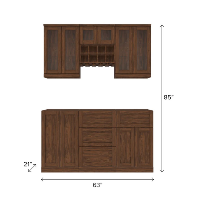 NewAge Home Bar 6 Piece Cabinet Set 21 in. 63745