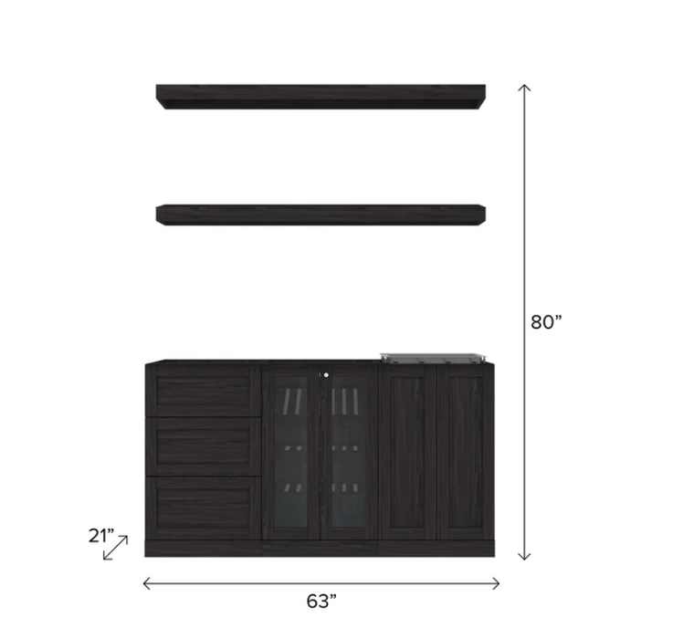 NewAge  1 14 Home Bar 6 Piece Cabinet Set 21 in. 64771