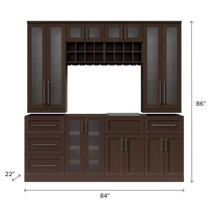 NewAge  Home Bar 9 Piece Cabinet Set 21 in. 63356