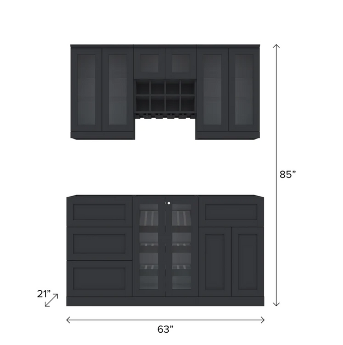 NewAge Home Bar 6 Piece Cabinet Set 21 in. 63705