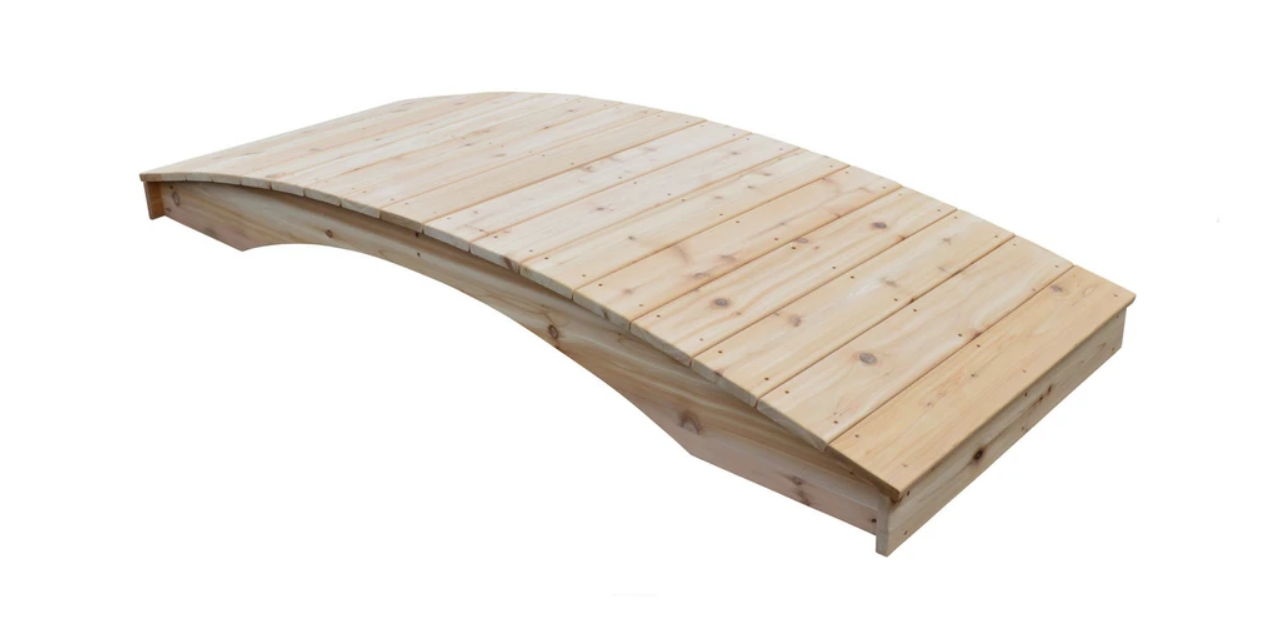 A&L Furniture Western Red Cedar Plank Garden Bridge