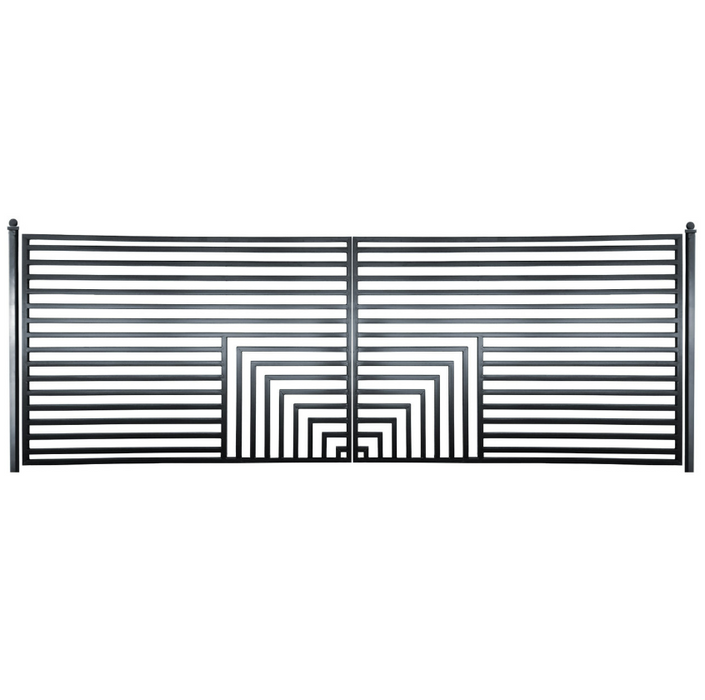 Aleko Steel Dual Swing Driveway Gate - Florence Style - 16 x 6 Feet DG16FLORD-AP