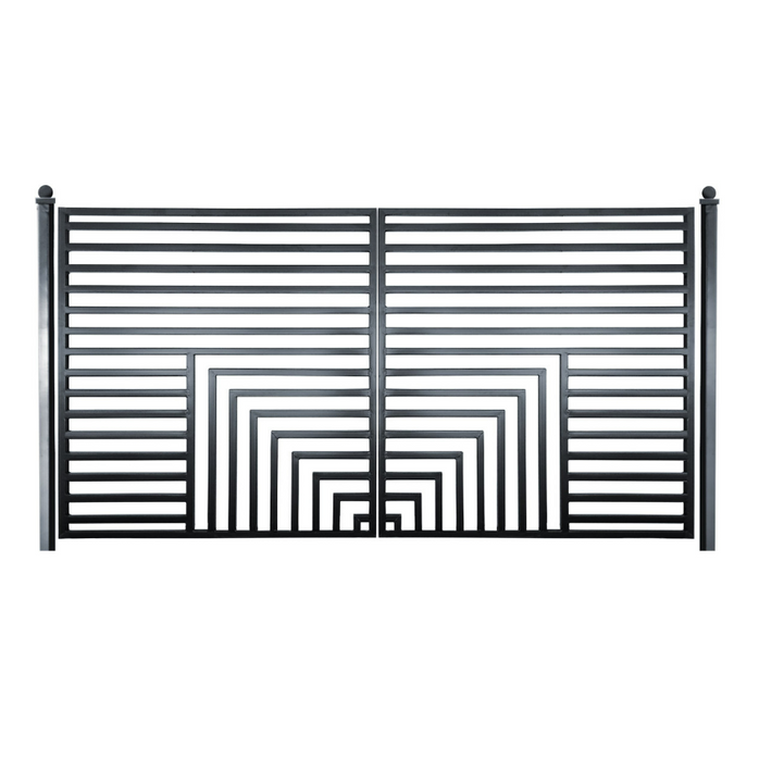 Aleko Steel Dual Swing Driveway Gate - Florence Style - 14 x 6 Feet DG14FLORD-AP