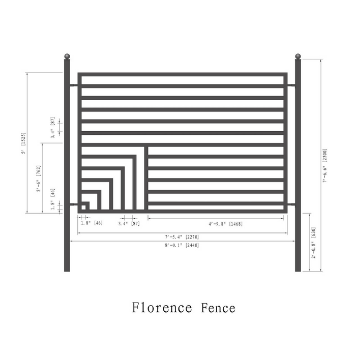 Aleko Steel Fence – Florence Style – 8x5 ft.  FENCEFLOR-AP