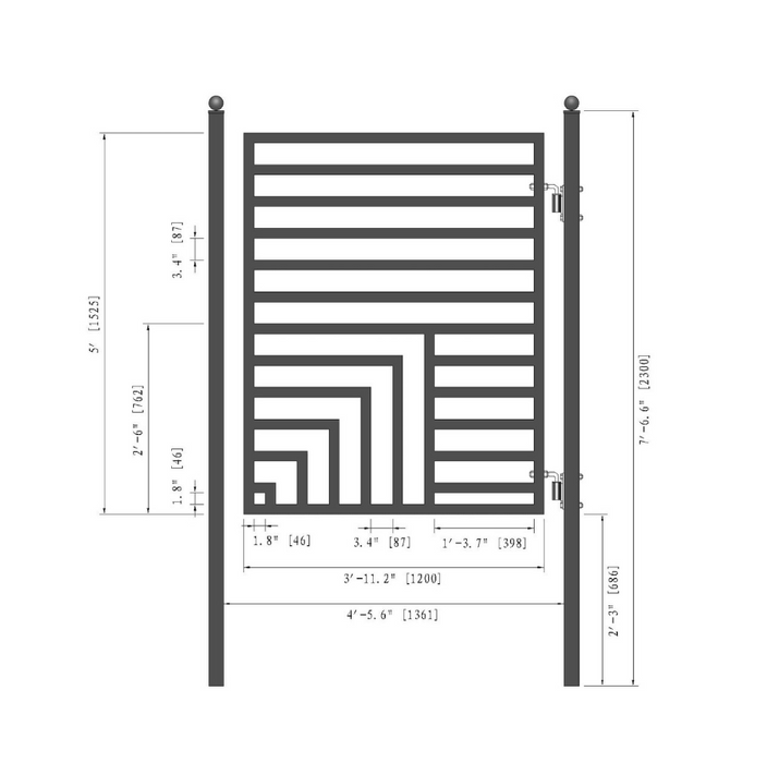 Aleko Steel Pedestrian Gate - Florence Style - 5 ft.   PGFLOR-AP