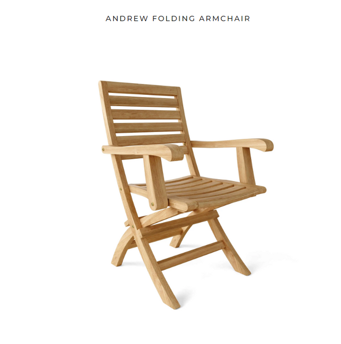 Anderson Teak ANDREW FOLDING ARMCHAIR  -  CHF-109