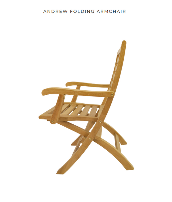 Anderson Teak ANDREW FOLDING ARMCHAIR  -  CHF-109