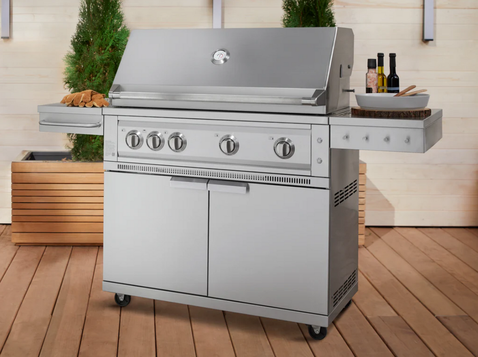 Outdoor BBQ Kitchen Stainless Steel Freestanding Grill Cart with Platinum Gas Grill 67101