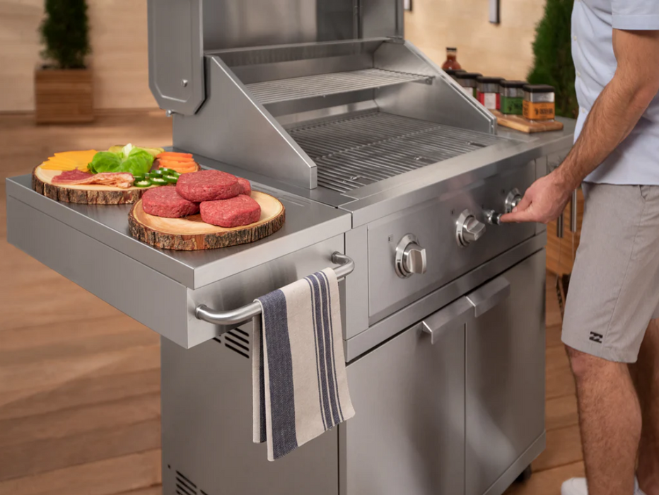 Outdoor BBQ Kitchen Stainless Steel Freestanding Grill Cart with Platinum Gas Grill 67101