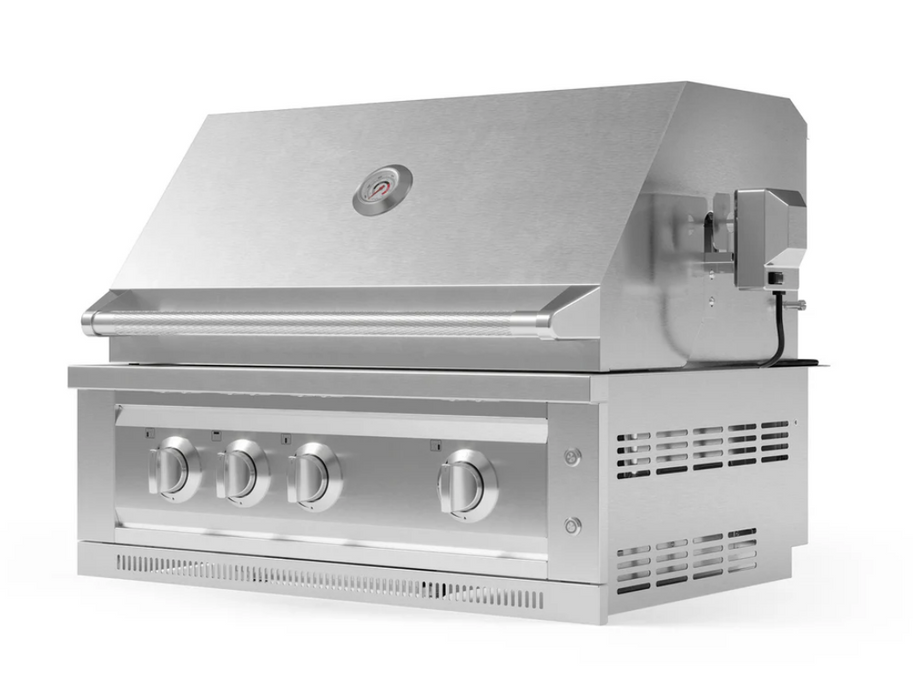 Outdoor BBQ Kitchen Stainless Steel Freestanding Grill Cart with Platinum Gas Grill, Dual Side Burner 67113