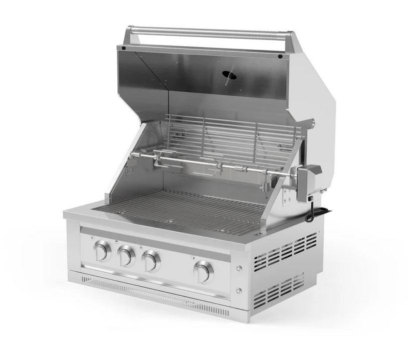 Outdoor BBQ Kitchen Stainless Steel Freestanding Grill Cart with Platinum Gas Grill, Dual Side Burner 67113