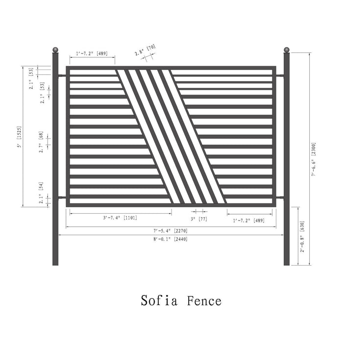 Aleko 2-Panel Fence Kit – SOFIA Style – 8x5 ft. Each  2FENCESOF-AP