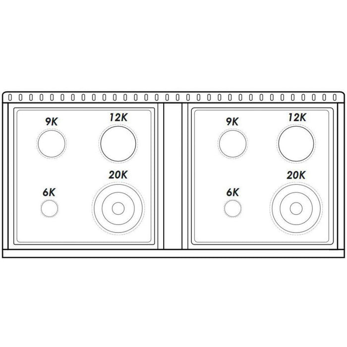 HALLMAN INDUSTRIES Classico Series 48" Gas Freestanding Range in Stainless Steel with Chrome Trim  Sku HCLRG48CMSS