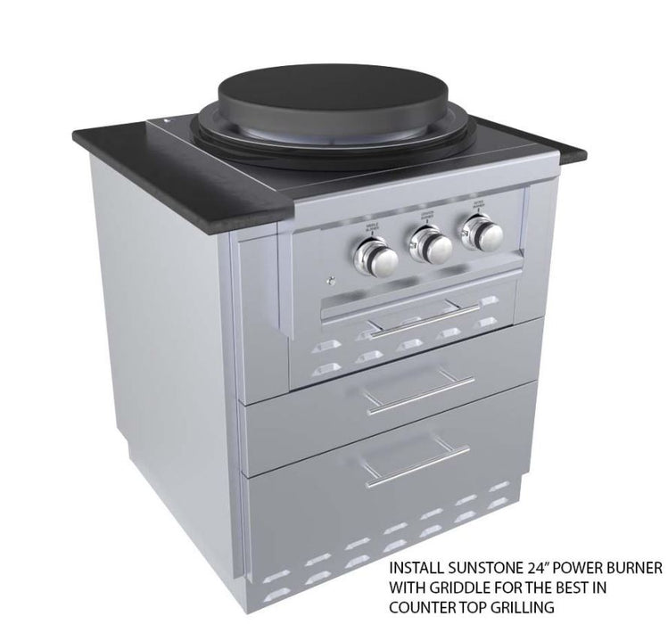 Sunstone Metal Products 30" Kamado Hybrid Grill Base Cabinet SAC30KBDC